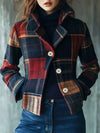 Full Size Vintage Plaid Button Up Outerwear Plus Size