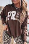 Plaid 'PRAY' Crew Neck Sweatshirt