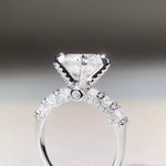 Close up view of 3 Carat 925 Sterling Silver Moissanite Geometric Ring
