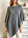 Asymmetrical Hem Knit Poncho For Ladies