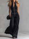 Zip Front Sleeveless Wide Leg Jumpsuit