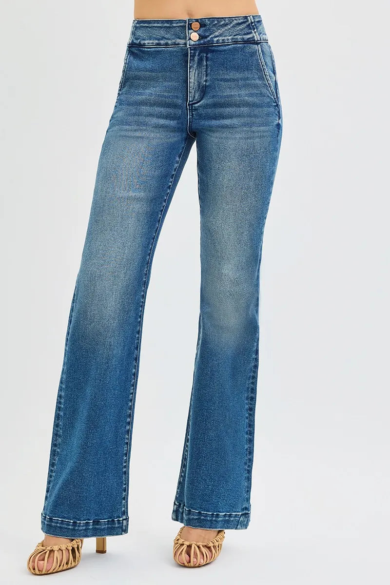 Blue jeans on a white background
