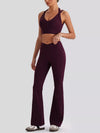 Ladies Seamless Criss-Cross V-Neck Tank and Leggings Active Set