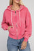 buy pink Fleece Cropped Zip-Up Hoodie