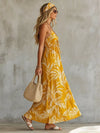Ladies Full Size Printed Spaghetti Strap Maxi Dress Plus Size
