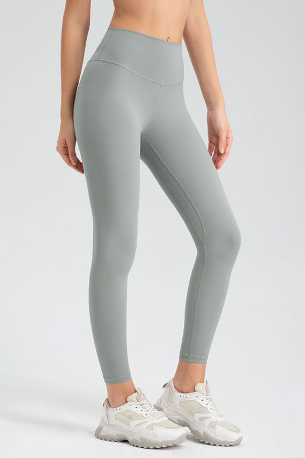 Light gray Women's Wide Waistband Slim Fit Active Leggings