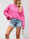 Round Neck Dropped Shoulder Sweater