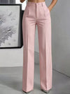 Women High-Waisted Striped Wide-Leg Pants