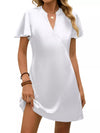 Women's Notched Flutter Sleeve Mini Dress