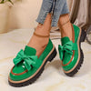 Women's Round Toe Bow Loafers