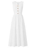 Green sleeveless dress on a white background