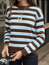 Striped Crew Neck Knit Sweater
