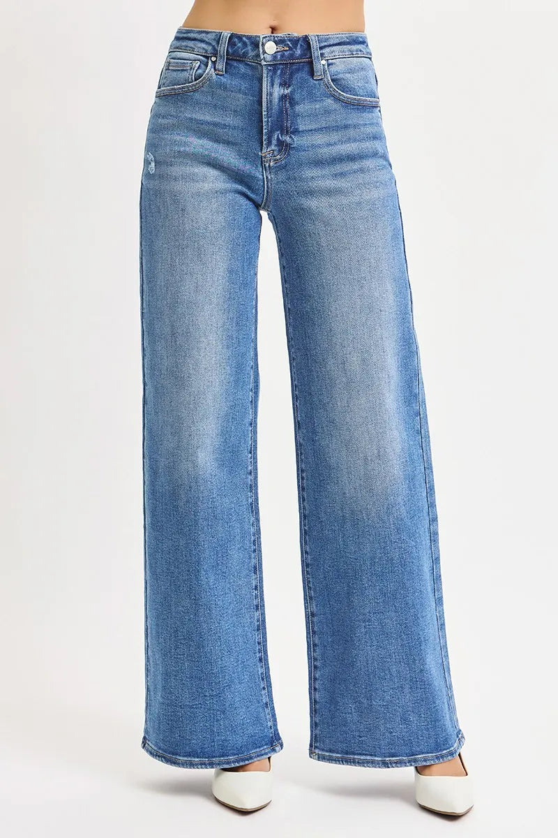 Blue jeans on a white background