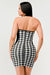 Back of Checkmate Illusion Bandage Dress