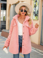 Pink Button Down Collared Coat