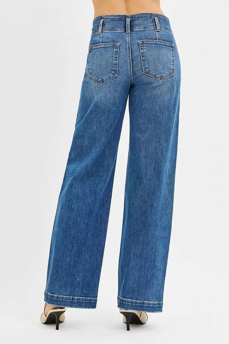 Blue jeans on a white background