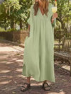 Full Size V-Neck Maxi Dress with Flowy Silhouette Plus Size