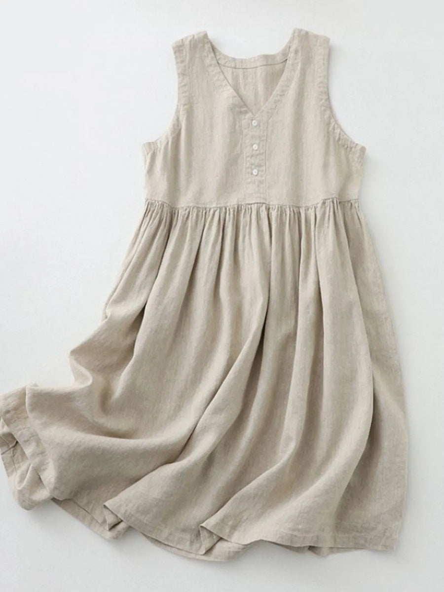 Beige dress on a white background