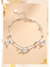 Ladies Bangle Double Layer Ginkgo Leaf Bracelet with charms