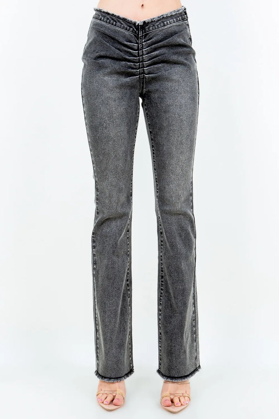 Gray jeans on a white background