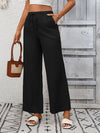 Drawstring High Waist Wide Leg Pants