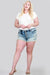 Mid Rise Jeans Shorts With Button Fly