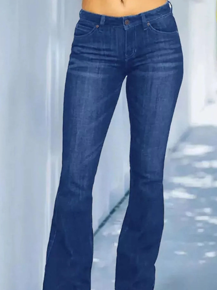 Blue jeans on a white background
