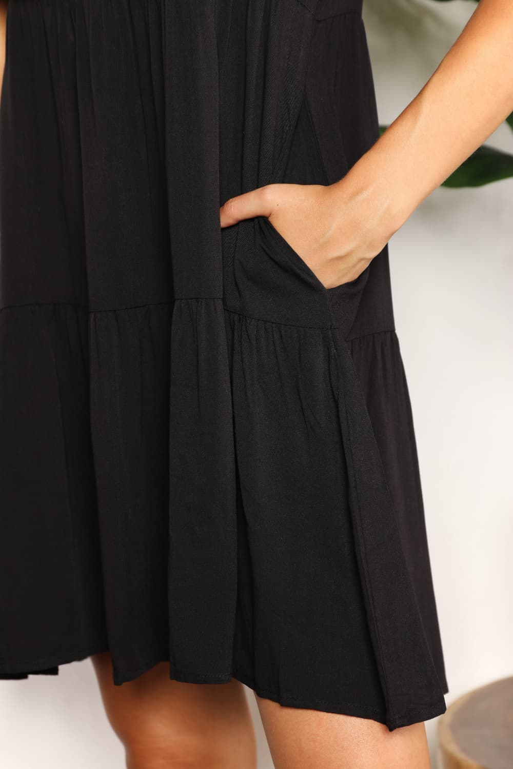 Black dress with a white background