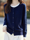 Cable-Knit Button-Down Cardigan For Women
