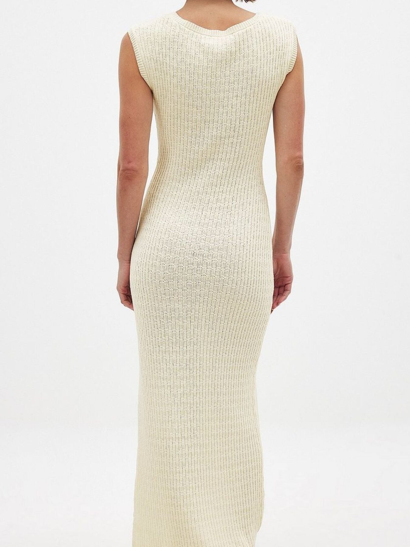 White ribbed dress on a white background