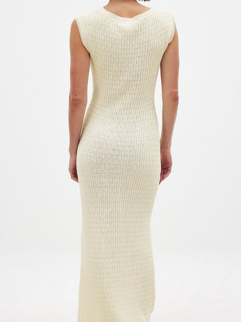 White ribbed dress on a white background