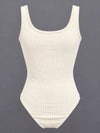 Full Size Ribbed Knit Sleeveless Scoop Neck Bodysuit Plus Size