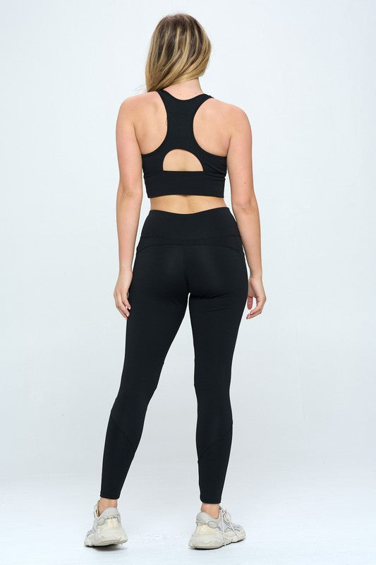cute Two Piece Activewear Set with Cut-Out Detail