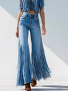 High-Waisted Fringe Flare Jeans