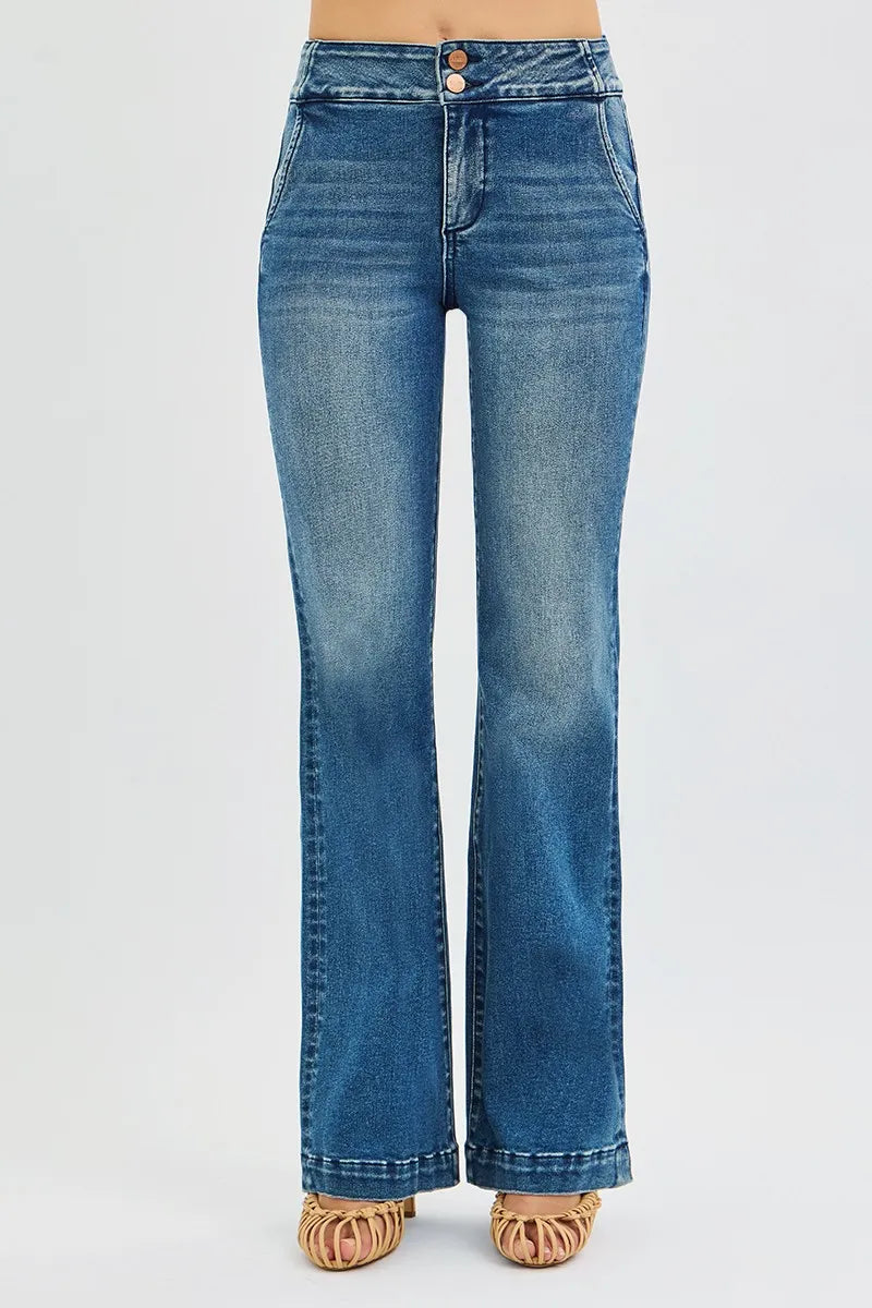 Blue jeans on a white background
