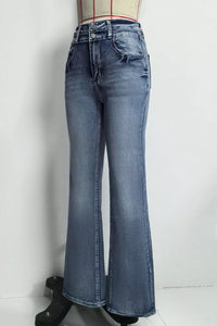Blue jeans on a white background