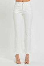 White jeans on a white background