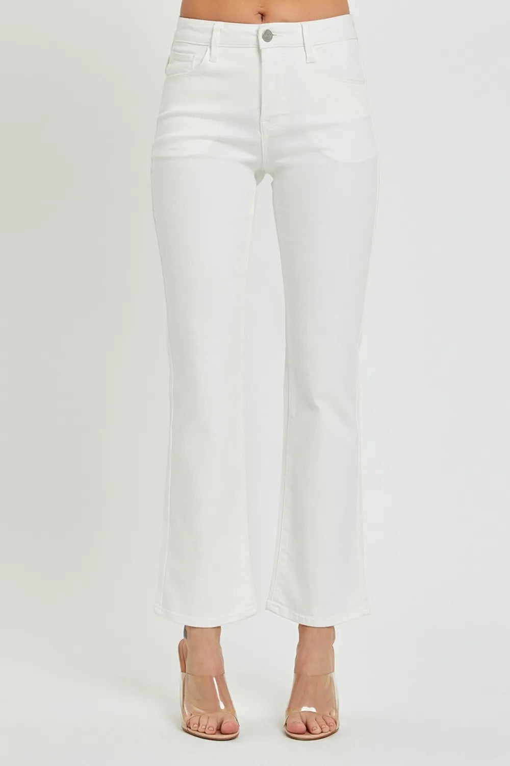 White jeans on a white background