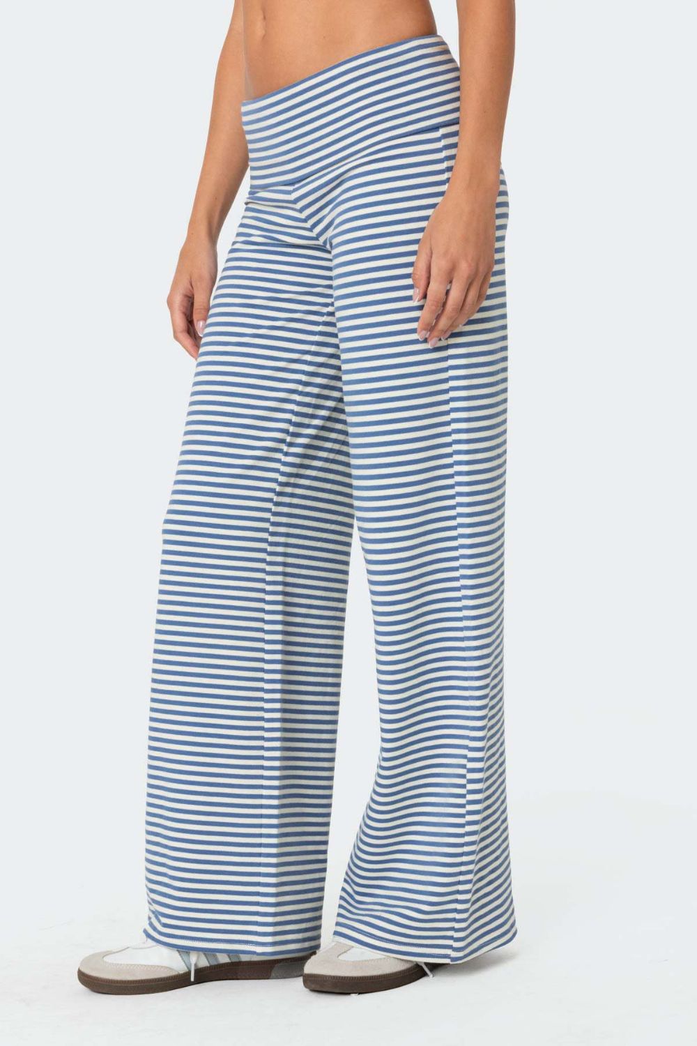 Side view of Striped Wide Leg Pants