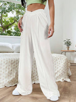 Front view of Elastic Waist Wide Leg Jogger Pants