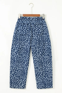 Leopard Print Wide Leg Jeans