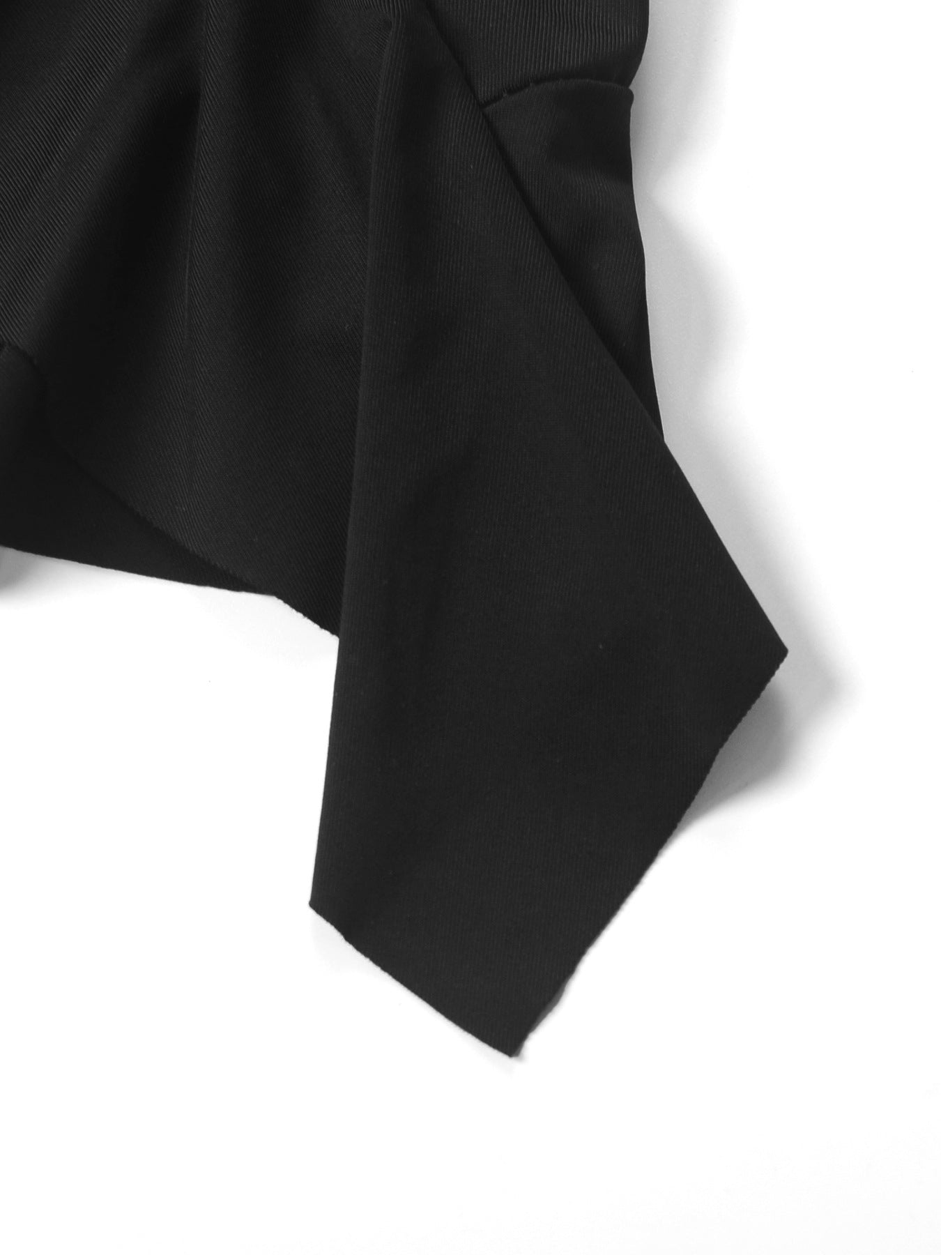 Black fabric on a white background