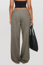 Back view of Wide Leg Jeans with Pockets