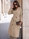 Double-Breasted Lapel Collar Longline Coat