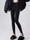 High-Waisted Tummy Control Stirrup Leggings with Fleece-Lined