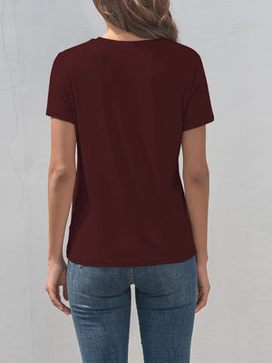 Back view of Cross Graphic Round Neck T-Shirt