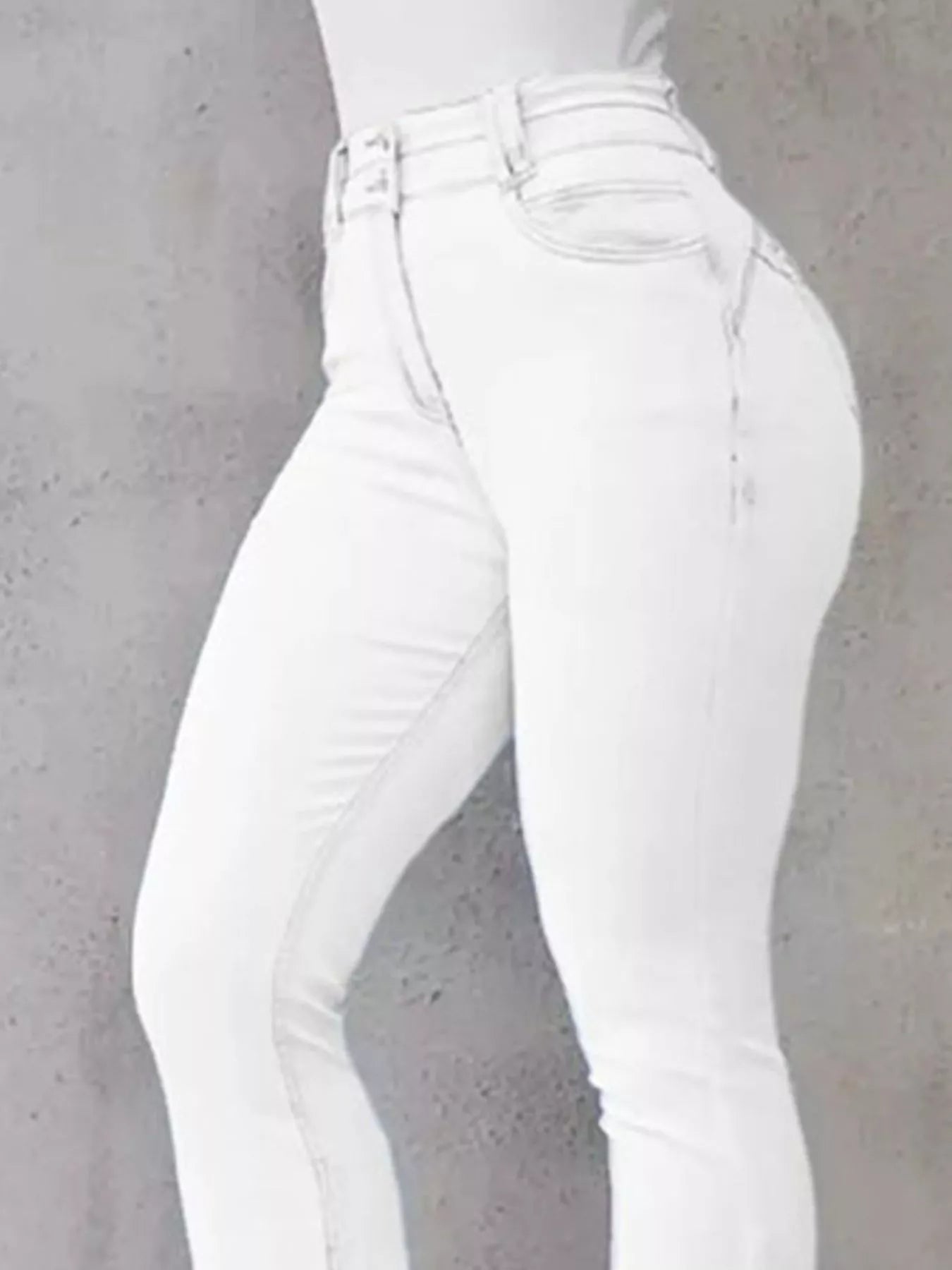 White jeans on a gray background