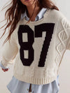 78 Number Cable-Knit Sweater