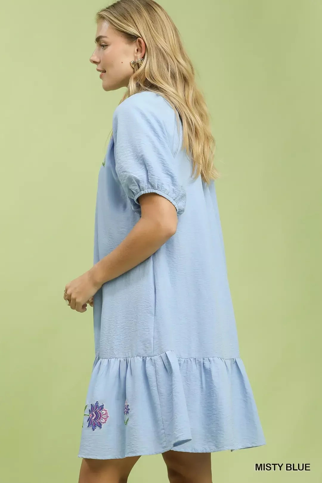 Umgee Embroidered Floral Babydoll Dress Umgee Embroidered Floral Babydoll Dress