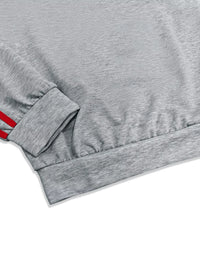 Gray sweatshirt with red accents on a white background